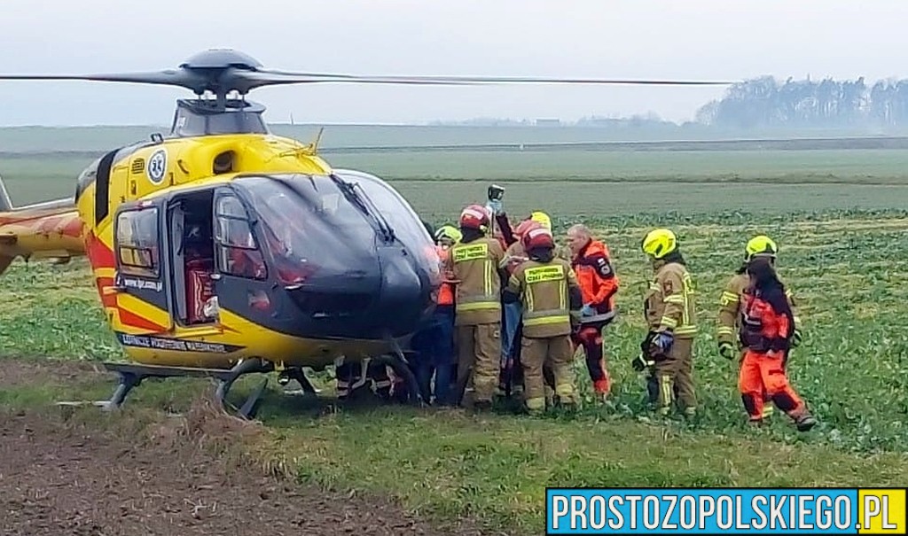 wypadek krapkowice, wypadek koło karpkowic, wypadek , poważny wypadek , wypadek na dw 409, ladowały dwa lpr, lądował helikopter plr,