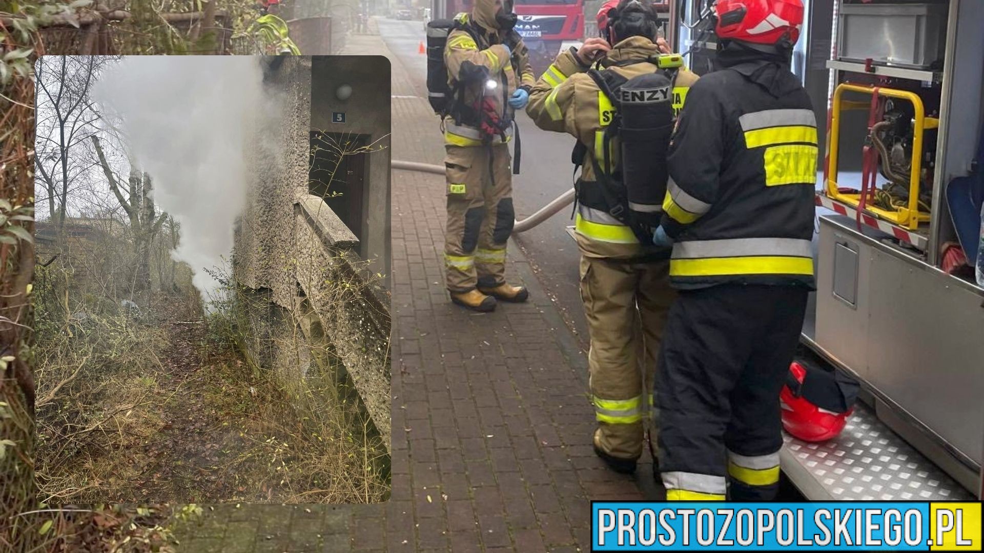 Pożar pustostanu przy ul. Poprzecznej w Kędzierzynie-Koźlu. Interweniowała straż pożarna