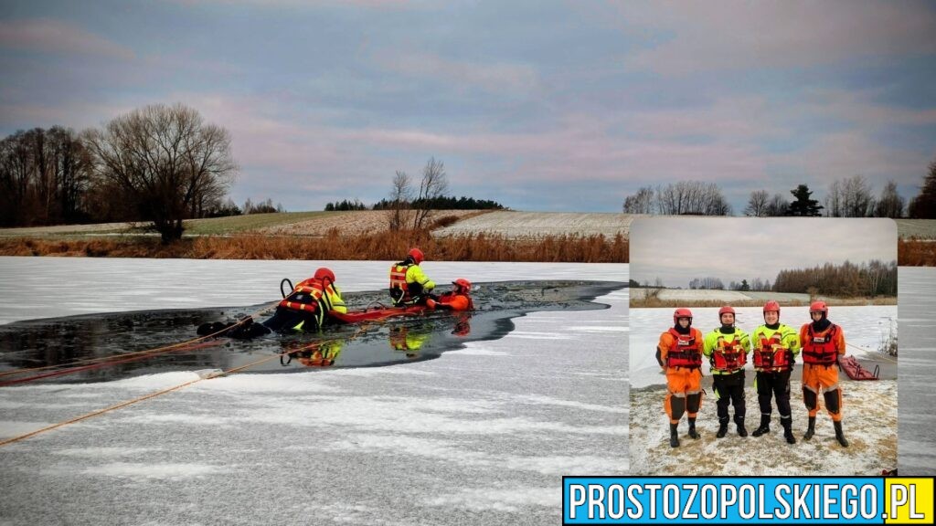 Strażacy z OSP Praszka w akcji na akwenie w Młynach