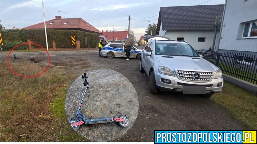 Policja poszukują sprawce kolizji, który poruszał się hulajnogą elektryczną. Mężczyzna uciekł z miejsca zdarzenia