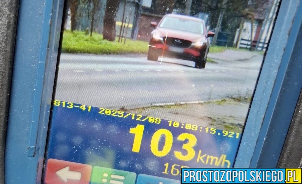 Krzyżowice: 37-latek jechał 103 km/h w obszarze zabudowanym. Stracił prawo jazdy i otrzymał wysoki mandat