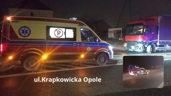 Wypadek na skrzyżowaniu ul. Krapkowickiej i Szkolnej w Opolu. Sprawca ukarany mandatem