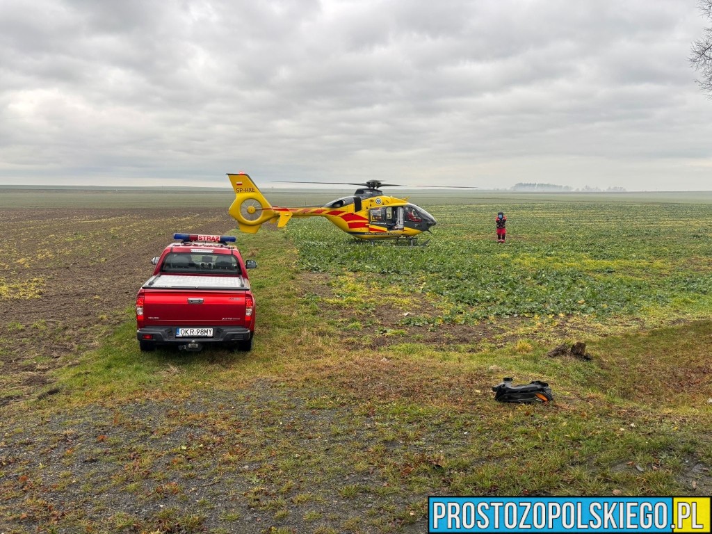 wypadek krapkowice, wypadek koło karpkowic, wypadek , poważny wypadek , wypadek na dw 409, ladowały dwa lpr, lądował helikopter plr,