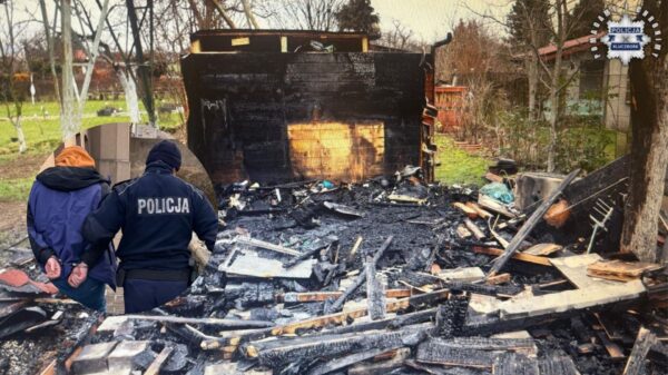 Kluczbork: 47-latek aresztowany za podpalenie altany i złamanie sądowego zakazu
