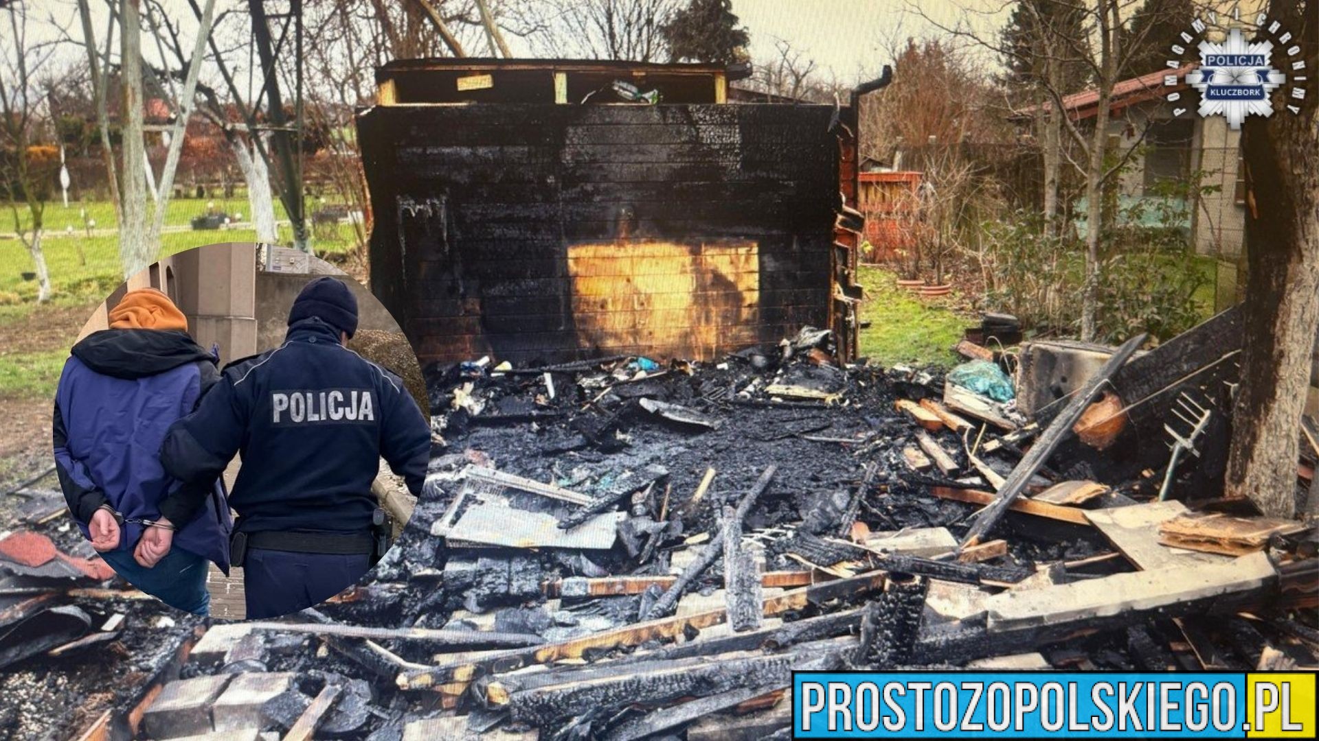 Kluczbork: 47-latek aresztowany za podpalenie altany i złamanie sądowego zakazu