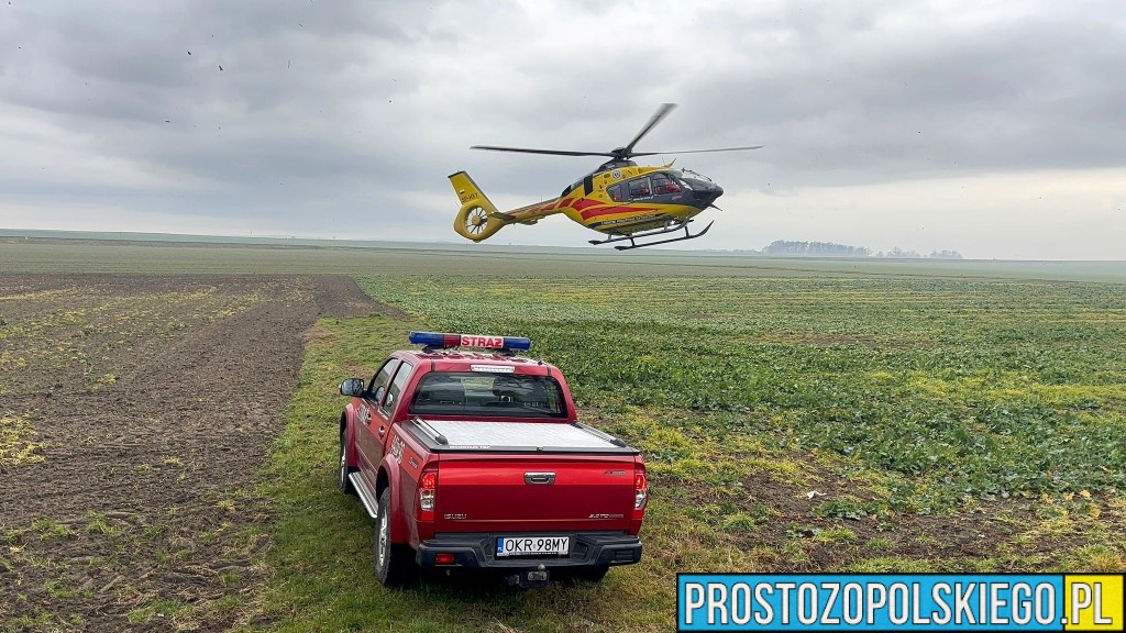wypadek krapkowice, wypadek koło karpkowic, wypadek , poważny wypadek , wypadek na dw 409, ladowały dwa lpr, lądował helikopter plr,