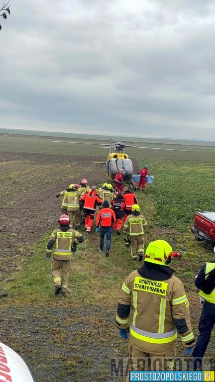 wypadek krapkowice, wypadek koło karpkowic, wypadek , poważny wypadek , wypadek na dw 409, ladowały dwa lpr, lądował helikopter plr,