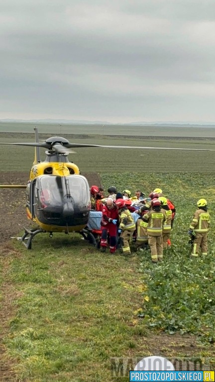 wypadek krapkowice, wypadek koło karpkowic, wypadek , poważny wypadek , wypadek na dw 409, ladowały dwa lpr, lądował helikopter plr,