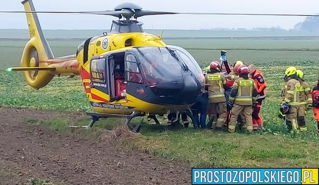 wypadek krapkowice, wypadek koło karpkowic, wypadek , poważny wypadek , wypadek na dw 409, ladowały dwa lpr, lądował helikopter plr,