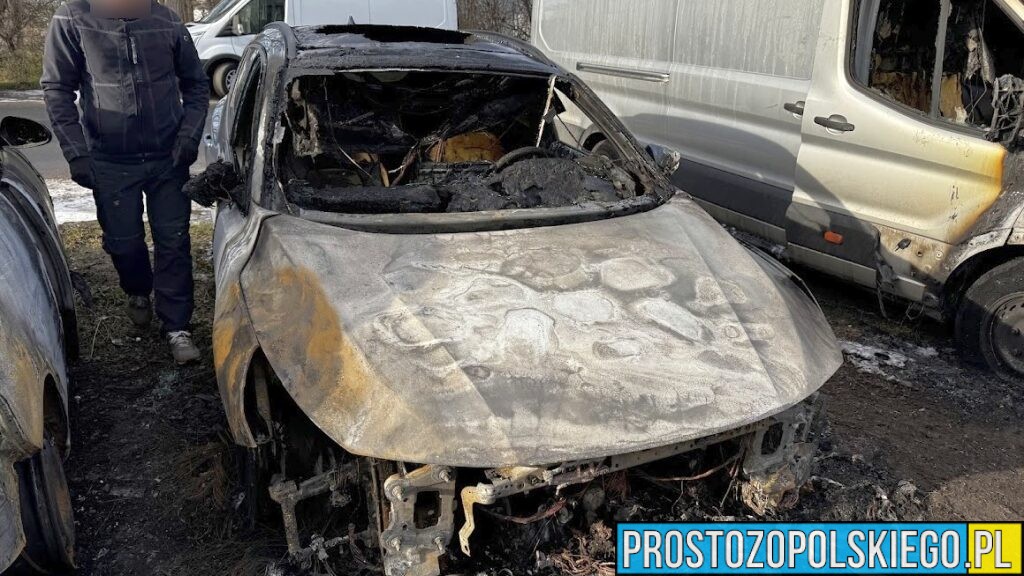 Pożar czterech pojazdów na ul. Wspólnej w Opolu. Sprawę bada policja