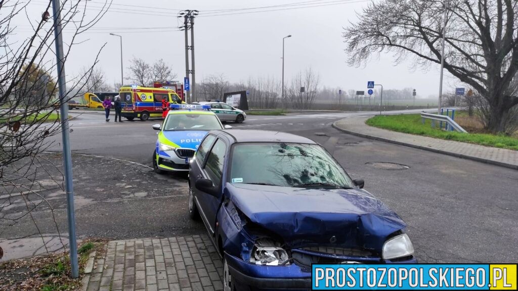 Wypadek na ul. Krapkowickiej na DK45 w Opolu. Jedna osoba trafiła do szpitala