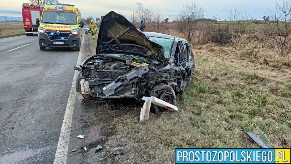Poważny wypadek na DK46 między Nysą a Otmuchowem – cztery osoby ranne, w tym dzieci