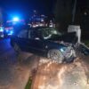 Wypadek w Domecku na ul. Opolskiej. Auto wpadło w poślizg i przebiło ogrodzenie