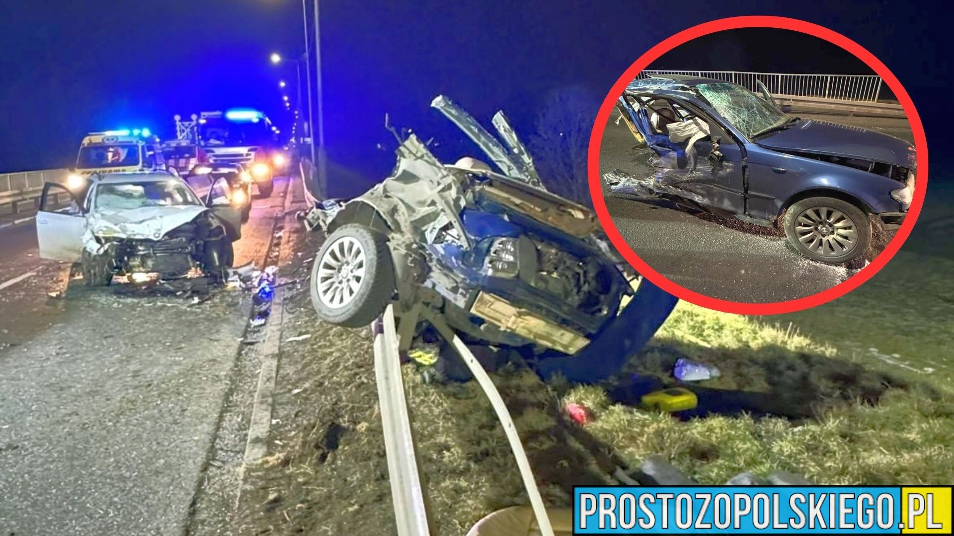 wypadek dk39 Brzeg Namysłów Pisarzowice straż osobówka auto droga pogotowie ranni