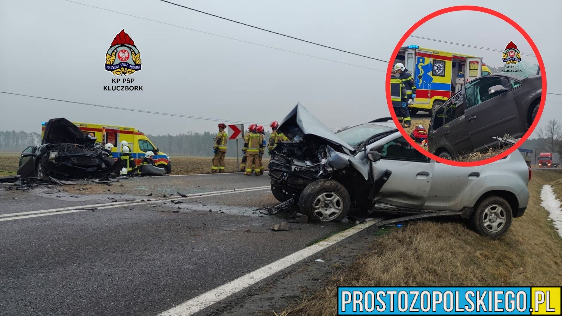 Poważny wypadek na DK45 w Jasionie. Pięć osób poszkodowanych, droga całkowicie zablokowana !!!