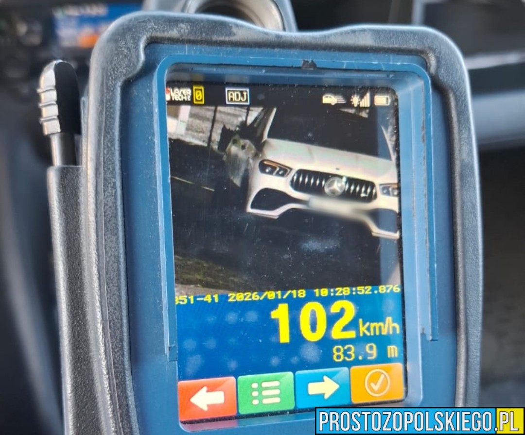 102 km/h w terenie zabudowanym. Kierowca stracił prawo jazdy i dostał wysoki mandat