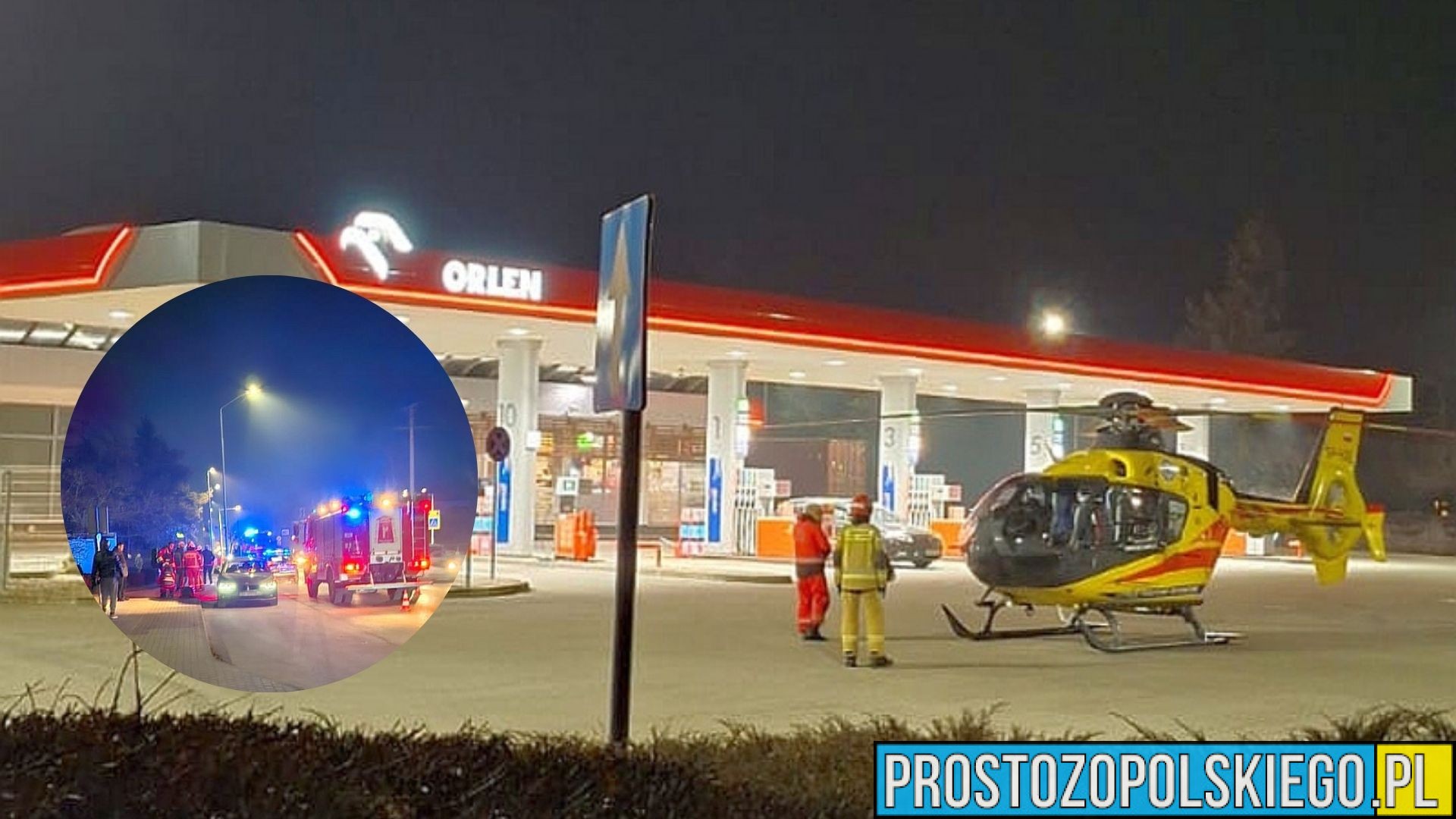 Potrącenie kobiety na pasach w Krapkowicach. Na miejsce wezwano śmigłowiec LPR