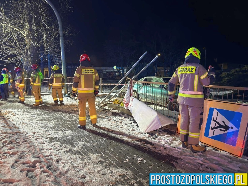 Wypadek na ul. Kłodnickiej w Kędzierzynie-Koźlu. Audi wypadło z drogi i wjechało na posesję