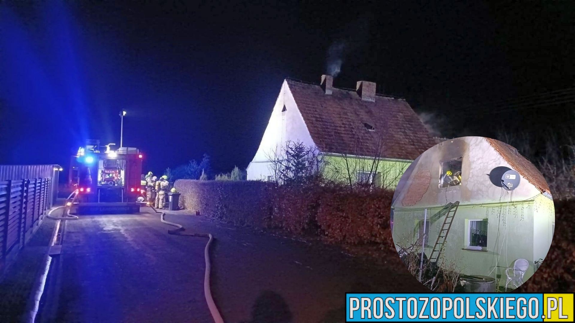 Pożar poddasza domu jednorodzinnego w Sowinie. Siedem osób ewakuowanych, w tym czworo dzieci