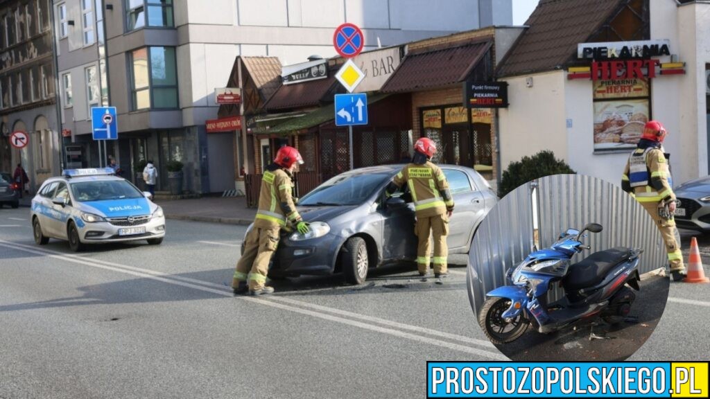 Wypadek na ul. Spychalskiego w Opolu. Kierujący skuterem trafił do szpitala