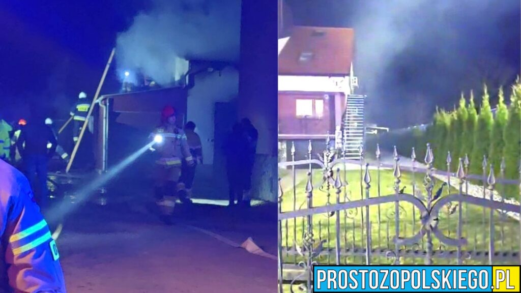 Pożar warsztatu samochodowego w Malerzowicach Wielkich. W środku dwa pojazdy