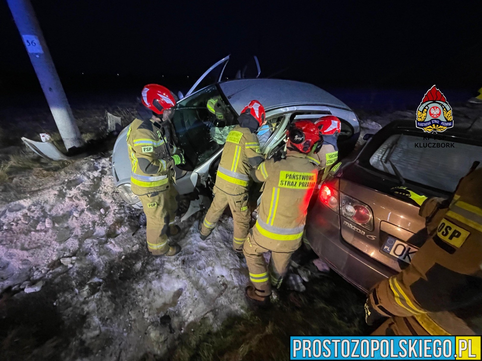 Wypadek na DK42 Kluczbork – Wołczyn. Trzy osoby trafiły do szpitala, w tym dziecko