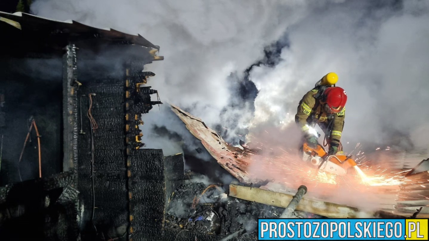 Pożar domku letniskowego w Michalicach.