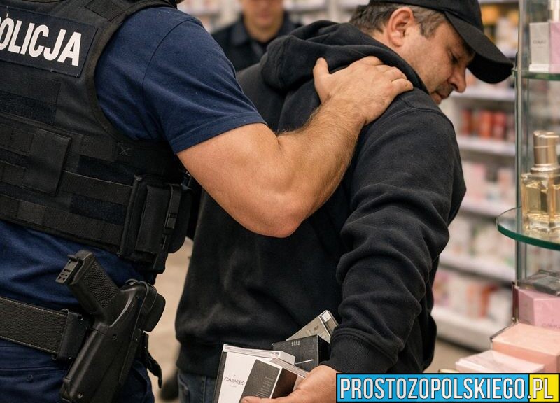 Policjant po służbie zatrzymał złodzieja w drogerii. Mienie warte 700 zł wróciło do sklepu
