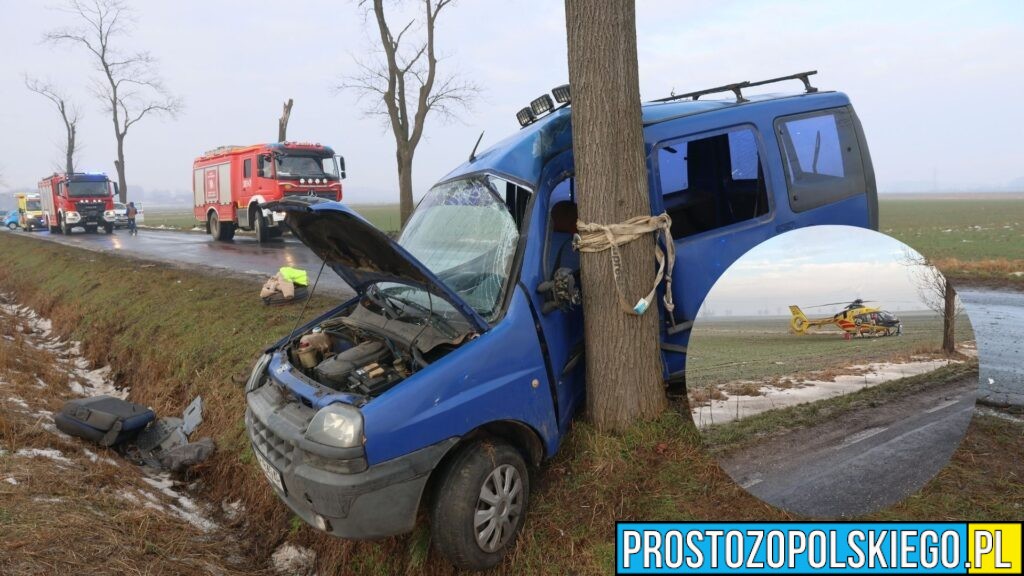 Wypadek drogowy w Wawelnie. Kobieta zakleszczona w aucie, interweniował LPR