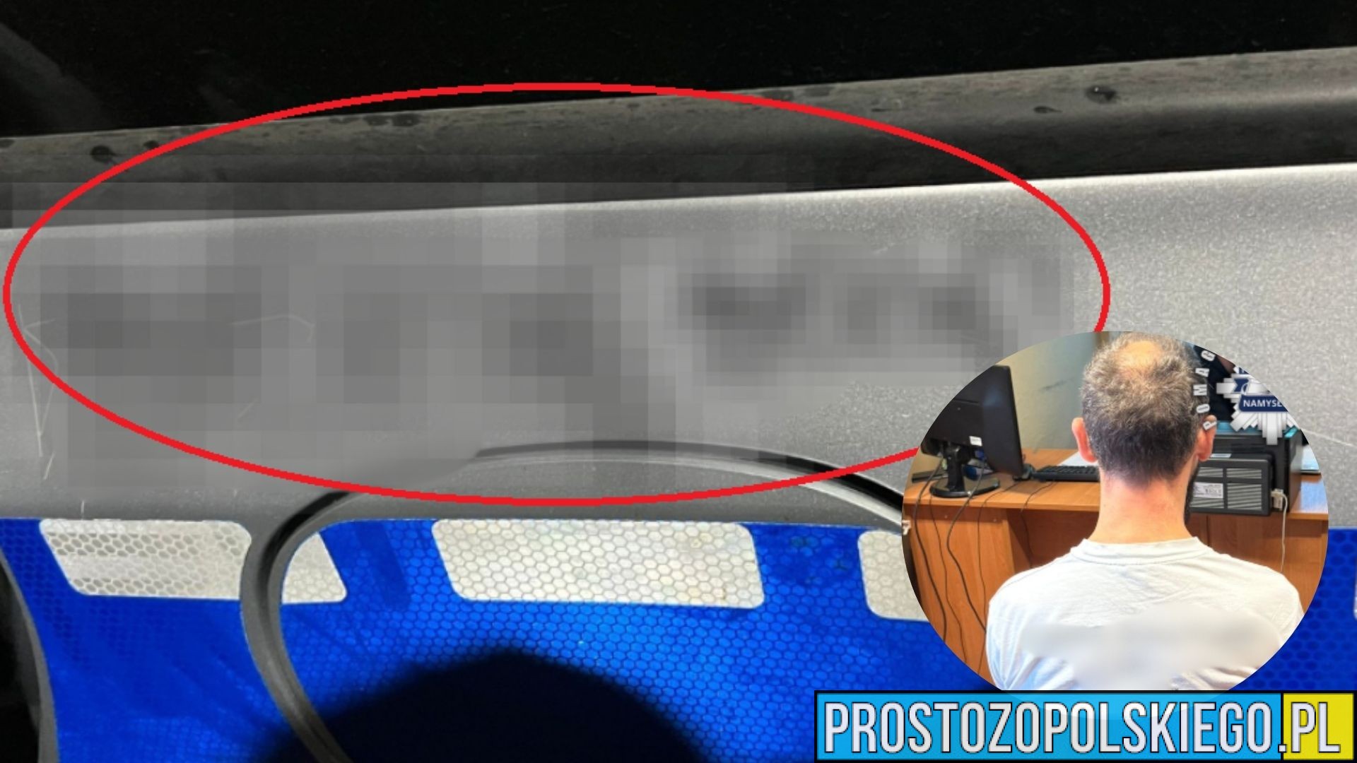 Namysłów: 36-latek porysował radiowóz i „podpisał się” nazwiskiem. Grozi mu do 5 lat więzienia
