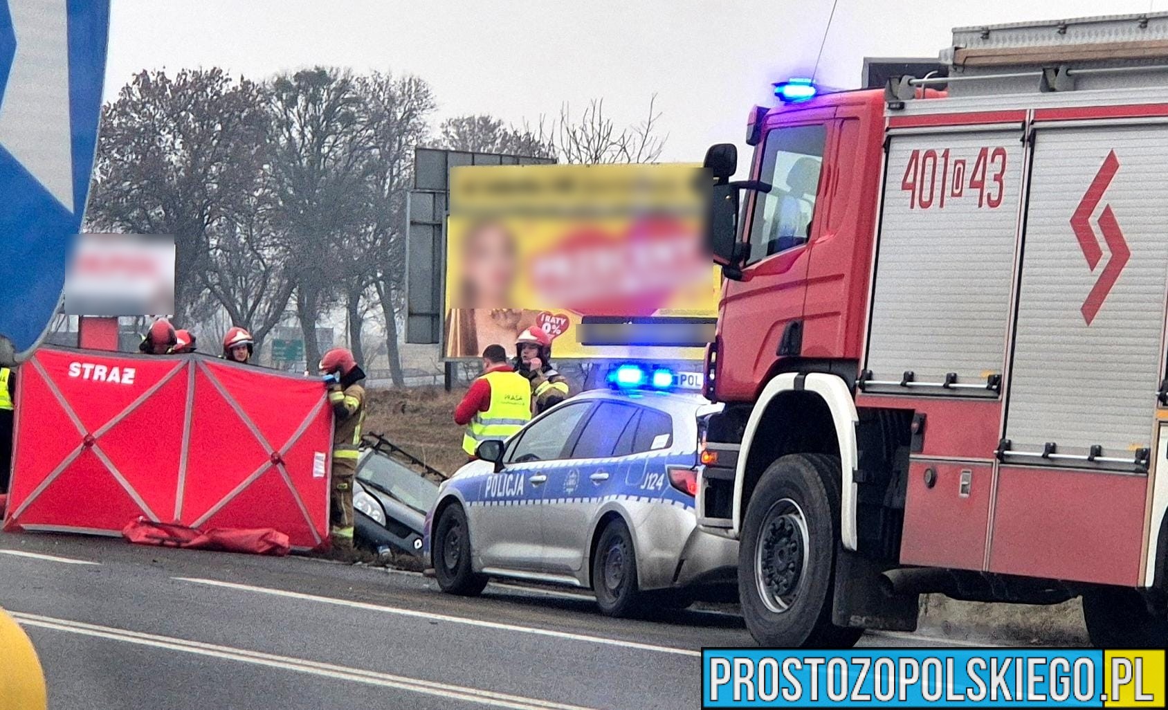 Wypadek na DK94 Brzeg–Pawłów. Dwie osoby pod opieką ratowników medycznych