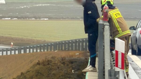 Dramatyczna interwencja na obwodnicy Praszki. Strażak w ostatniej chwili uratowali 19-latka (WIDEO)