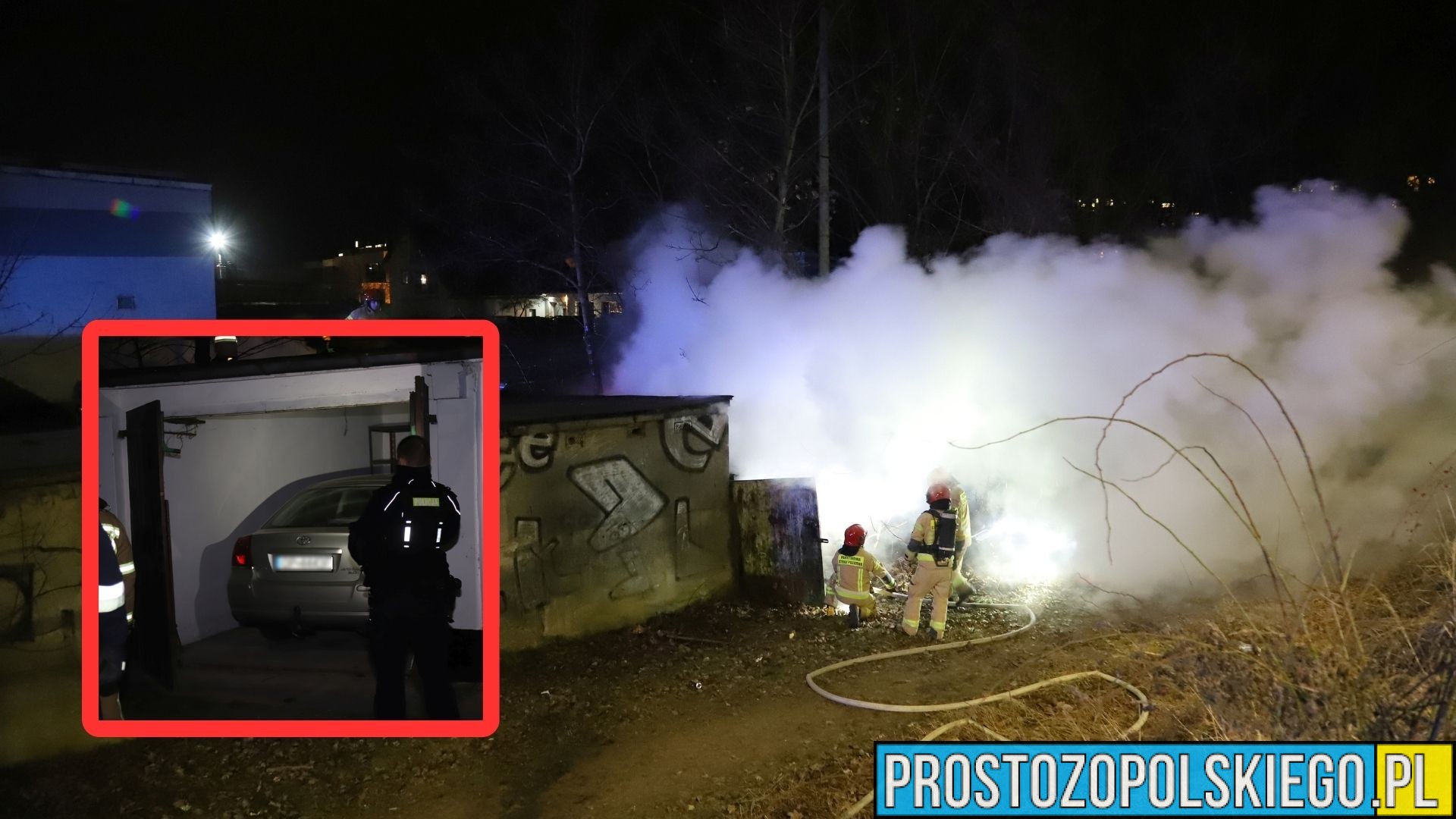 Opole: Pożar garażu przy ul. Wojska Polskiego. Gęsty dym widoczny z centrum miasta