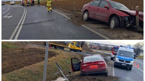 Zderzenie dwóch aut na DW 426 w Olszowej. Jedna osoba poszkodowana