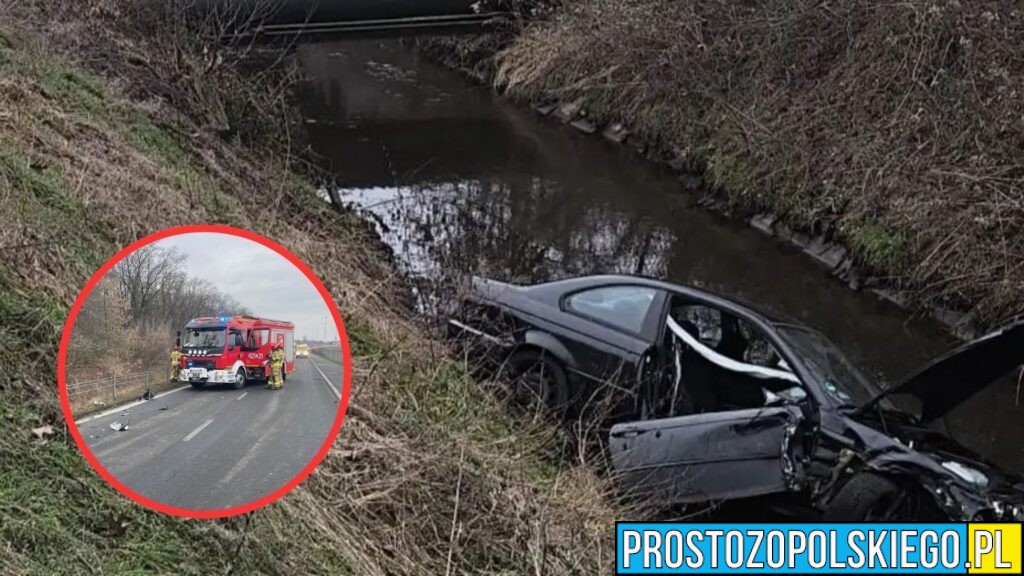 Kędzierzyn-Koźle: Zderzenie BMW z ciężarówką na ul. Mostowej. Osobówka wpadła do rowu z wodą