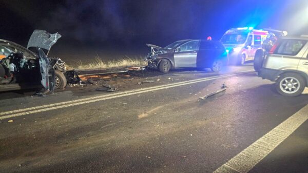 Wypadek na obwodnicy Opola. Zderzenie czterech aut, pięć osób rannych