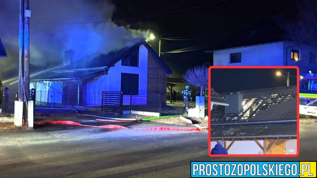 Pożar domu jednorodzinnego w Raszowej. Spłonęło poddasze i dach