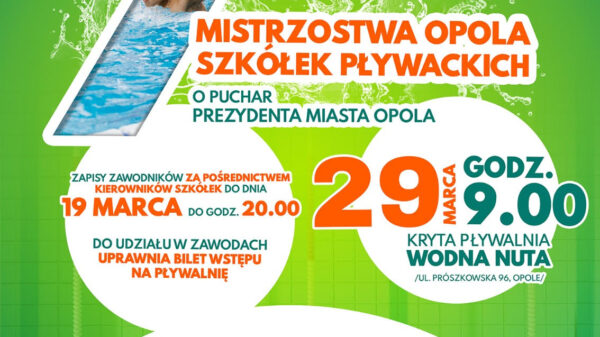 Młodzi pływacy powalczą o Puchar Prezydenta Opola – wielkie zawody na Wodnej Nucie