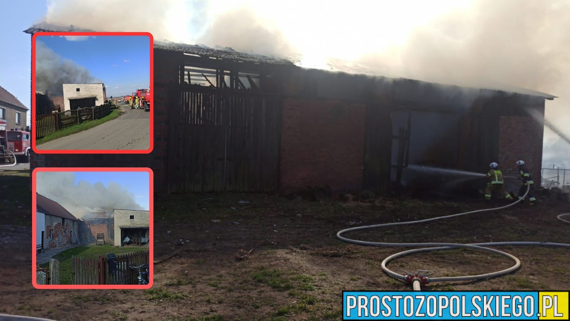 Pożar zabudowań gospodarczych w Dębowej. 8 zastępów straży pożarnej w akcji