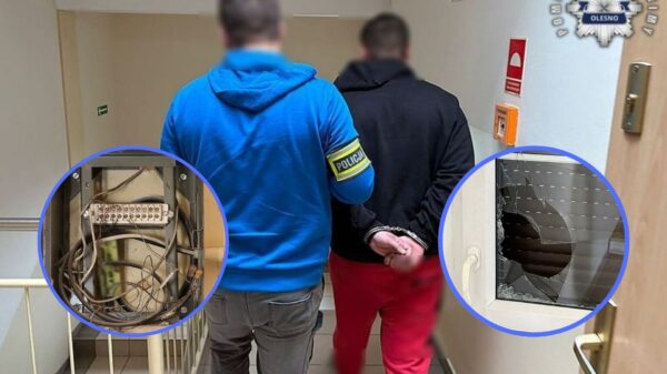 Nocna awantura i zniszczenia w kamienicach. 29-latek zatrzymany przez policję