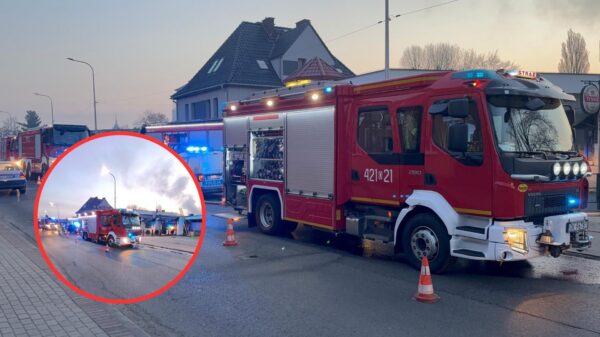 Pożar na zapleczu lokalu w Kędzierzynie-Koźlu. Szybka akcja strażaków zapobiegła rozprzestrzenieniu ognia