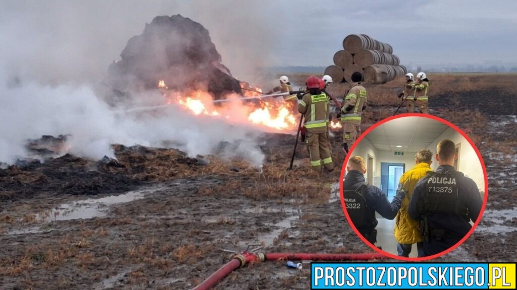 Podpalał bale słomy w powiecie opolskim. 33-latek zatrzymany przez policję