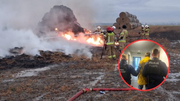 Podpalał bale słomy w powiecie opolskim. 33-latek zatrzymany przez policję