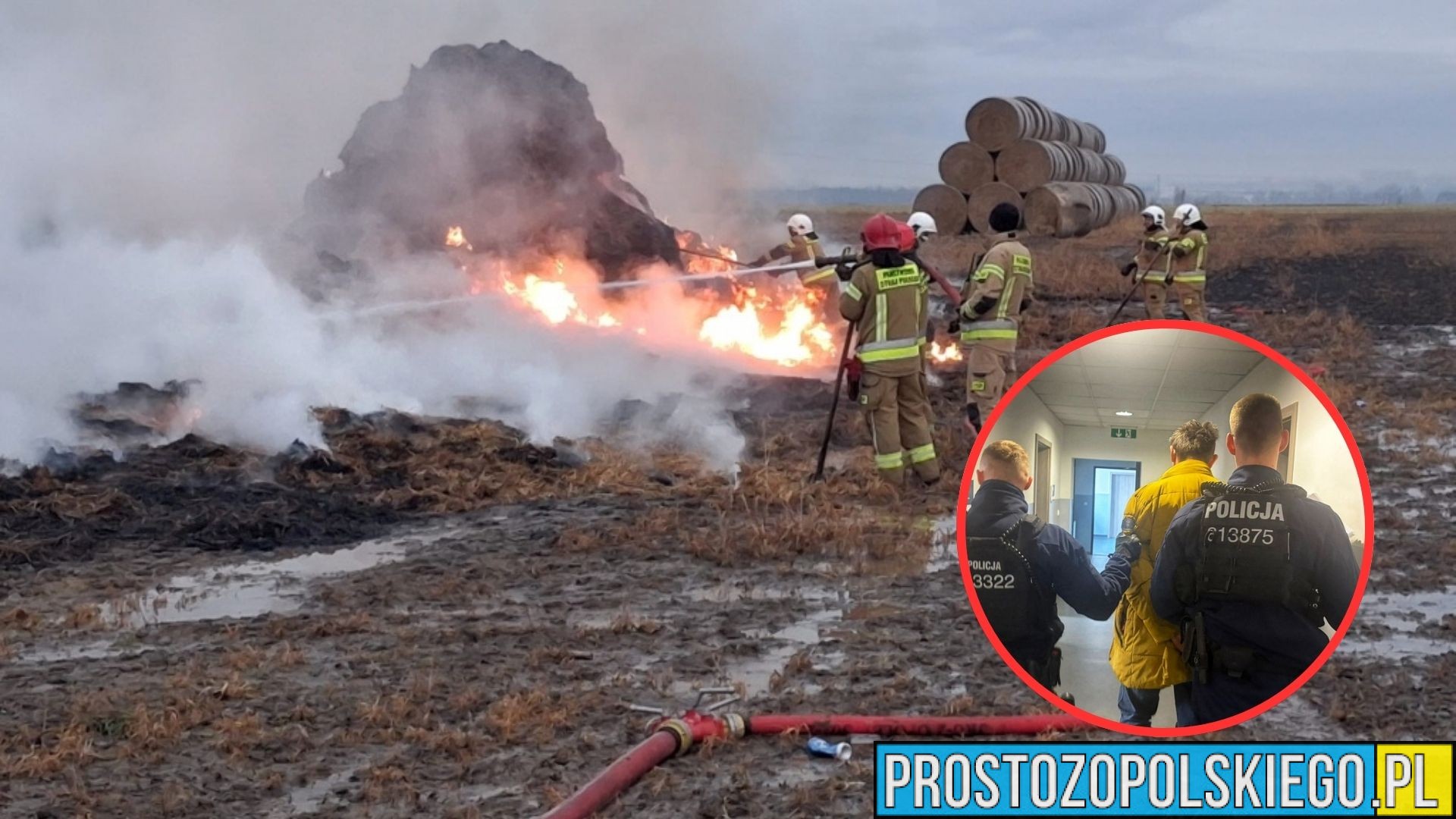 Podpalał bale słomy w powiecie opolskim. 33-latek zatrzymany przez policję