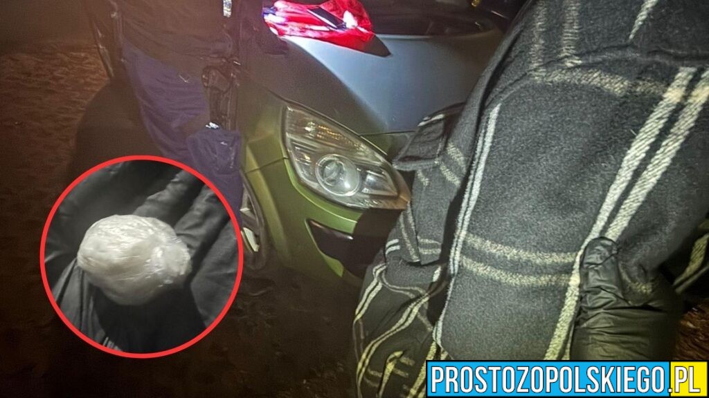 Nocna interwencja na parkingu w Kluczborku. 50-latek zatrzymany z amfetaminą