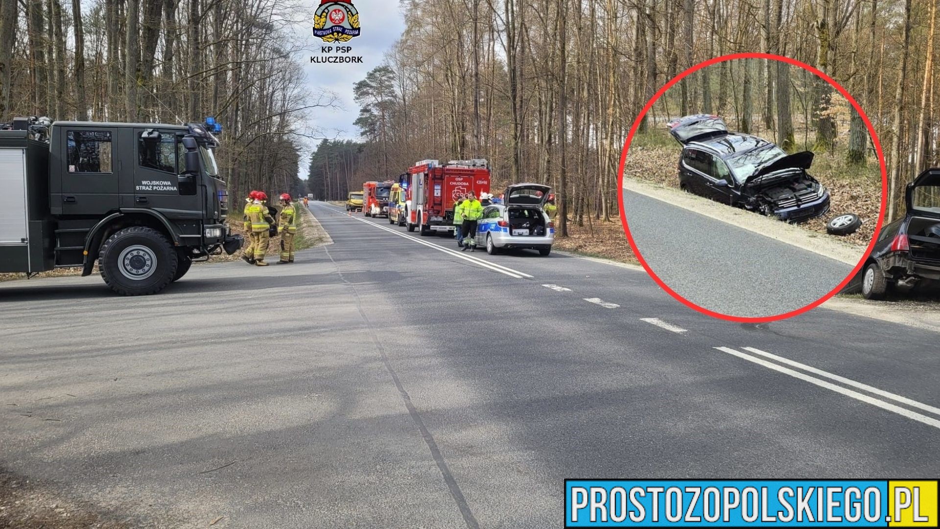 Wypadek na drodze wojewódzkiej między Szumiradem a Bierdzanami – jedna osoba poszkodowana