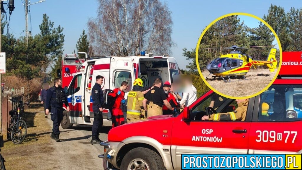 Mężczyzna przygnieciony przez drzewo w Dylakach. Na miejscu lądował śmigłowiec LPR