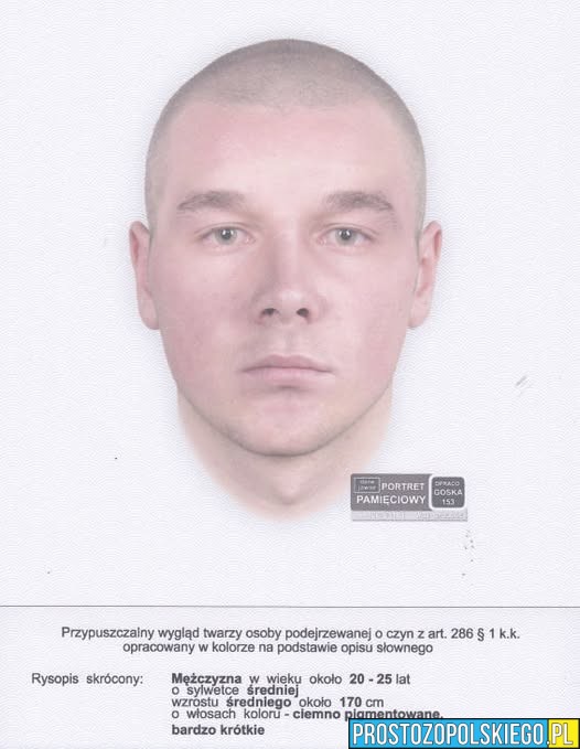 Oszustwo „na policjanta” w Zawadzkiem. Seniorka straciła 150 tys. zł – publikacja portretu pamięciowego