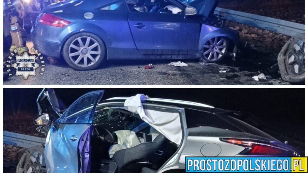 Policjanci wyjaśniają okoliczności wypadku na DK94 pod Strzelnikami. Dwie osoby ranne trafiły do szpitala