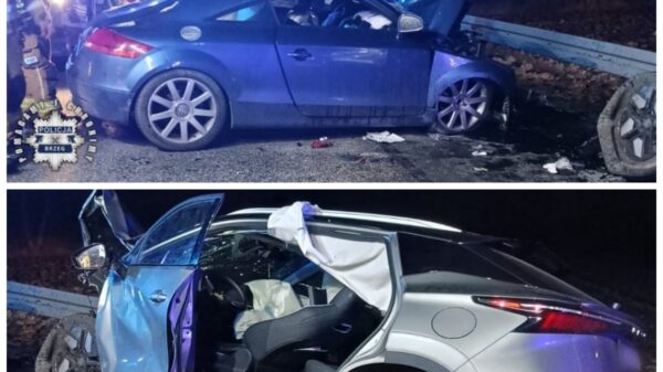 Policjanci wyjaśniają okoliczności wypadku na DK94 pod Strzelnikami. Dwie osoby ranne trafiły do szpitala